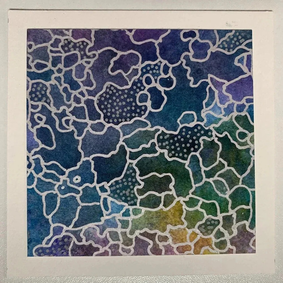 Original Handmade Abstract Watercolor Card Set - 6 Unique Blank Note Cards OOAK - Picture 14 of 14